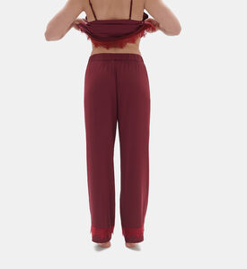 بنطال بيجاما ساتان بحافة دانتيل