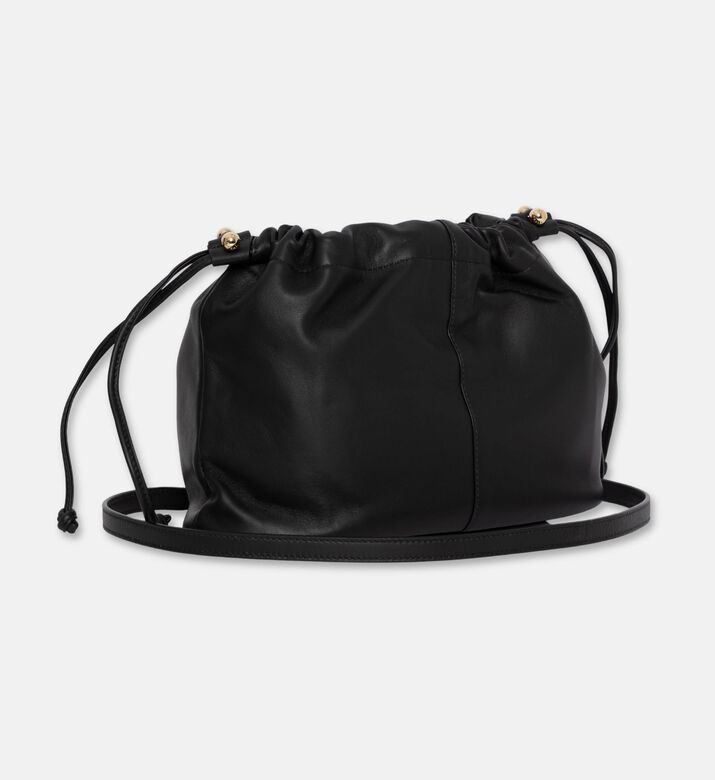 Strathberry Foil-embossed Logo Drawstring Pouch, Black, Packshot View