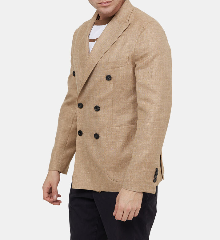 سترة بليزر صوف وفيسكوز بصفي أزرار