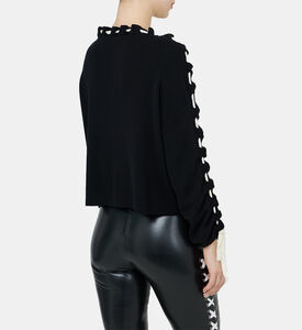 Calandra Ballon Lace-up Sleeve Pullover Calandra Ballon Lace-up Sleeve Pullover