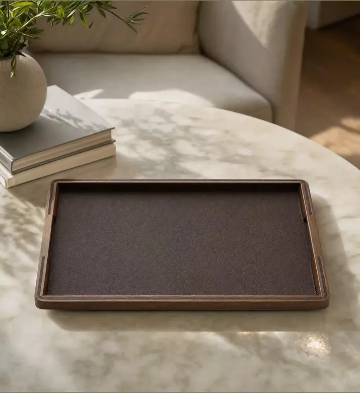 Pinetti Adamante Rectangular Tray, Brown, 40x57-cm, Model View