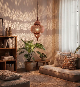 Home Deco and More Arabesque Metal Pendant, Nude, 70x40-cm, Packshot View