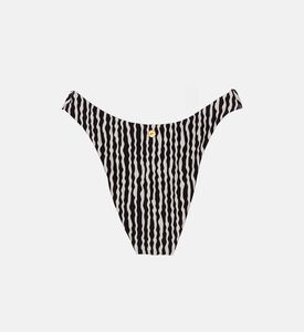 قطعة بيكيني سفلية مخططة بخصرعالي