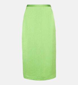 تنورة جيني من الساتان بفتحة جانبية