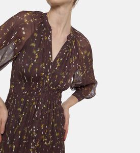 Floral-print V-neck Midi Dress