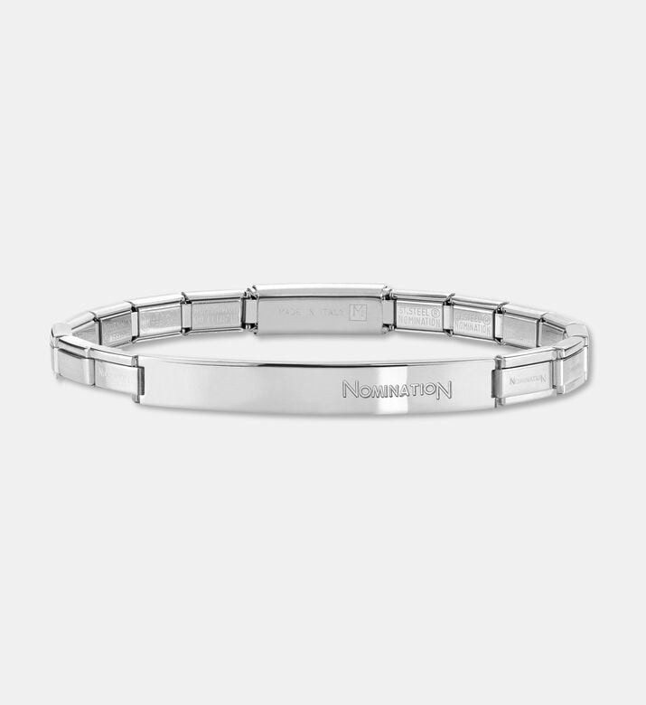 Nomination Logo-engraved Silver-tone Polished Bar Bracelet, Packshot View