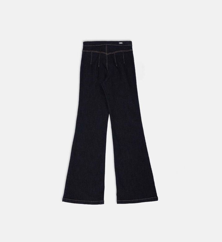 Button-detail Flared Pants