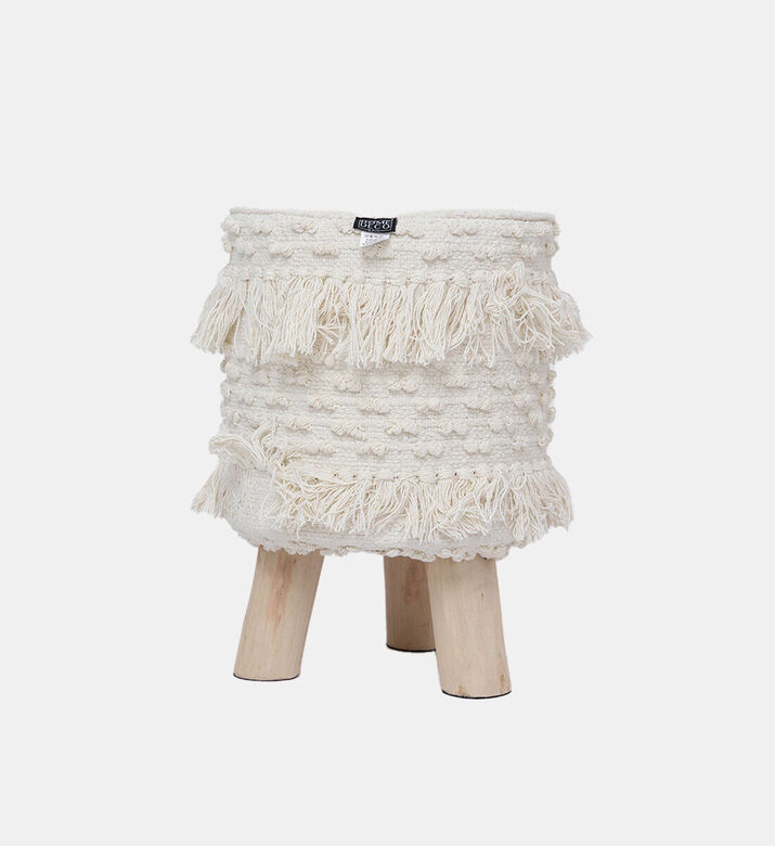 Home Deco and More Shirly Cotton Round Stool, Packshot View