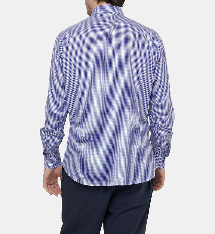 قميص قطن بنقشة مربعات صغيرة