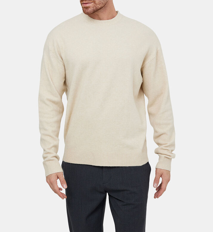 Cotton Logo-badge Ribbed Hem Sweater