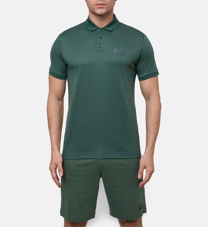 EA7 Ribbed Collar Polo Shirt, Model View