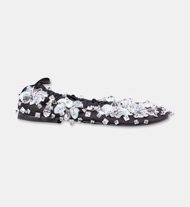 Anouki Crystal-embellished Ballet Flats, Black, Eu-40, Packshot View