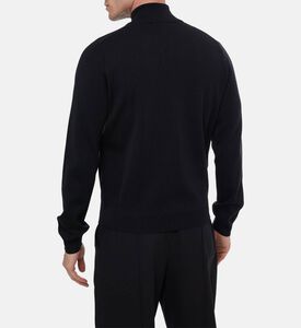 Maison Kitsune Knit Fox-embroidery High Neck Jacket, Model View