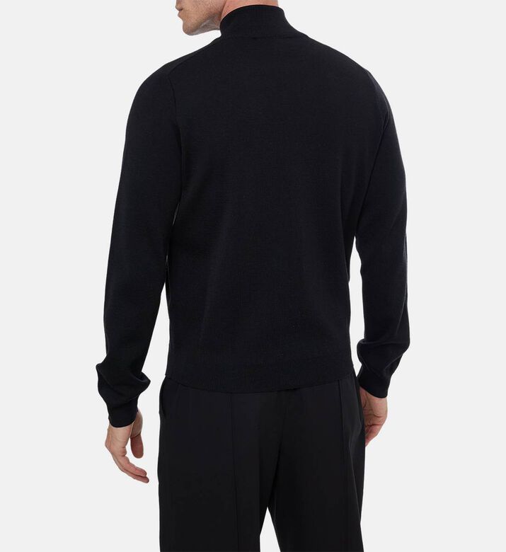 Maison Kitsune Knit Fox-embroidery High Neck Jacket, Model View