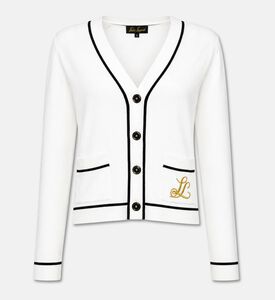 Luisa Spagnoli Logo-embroidery Long-sleeve Jacket, White, M, Packshot View