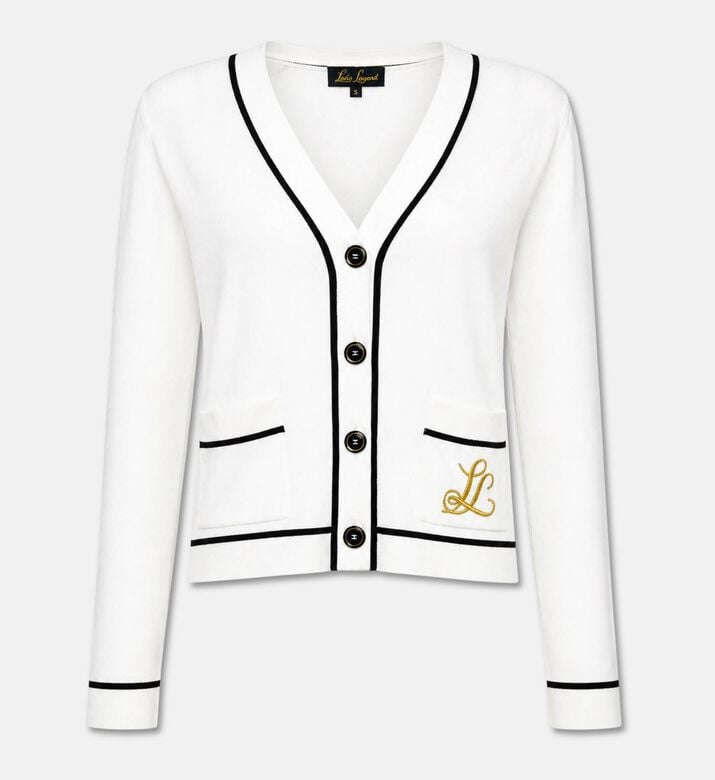 Luisa Spagnoli Logo-embroidery Long-sleeve Jacket, White, M, Packshot View