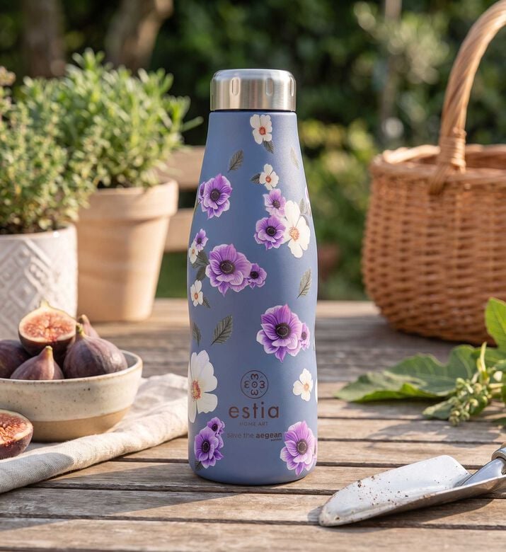 Estia Garden Blue Insulated Travel Flask, Packshot View