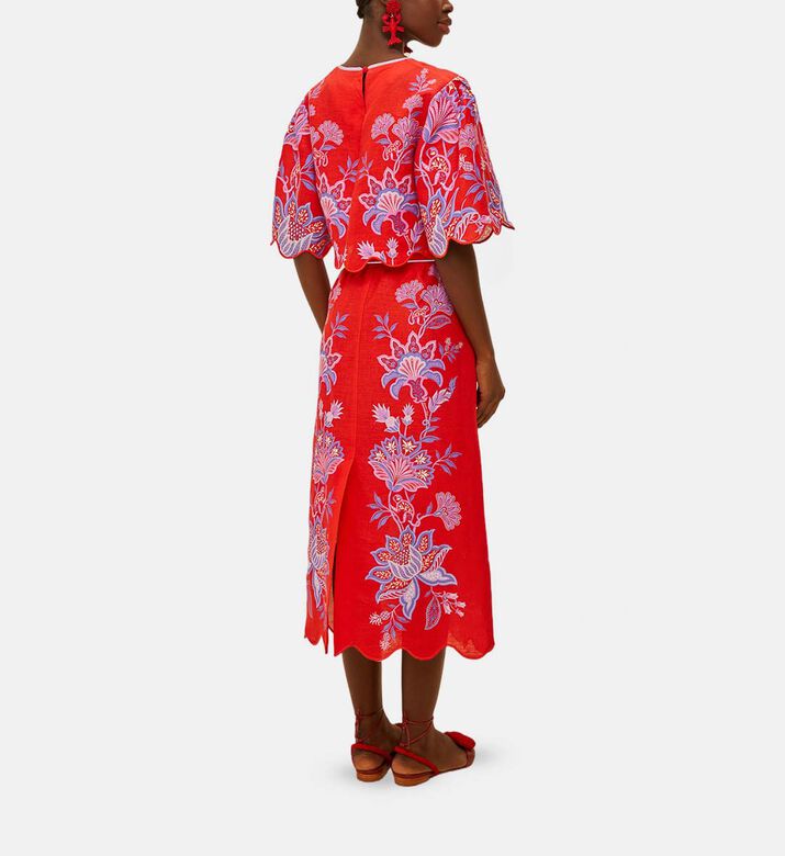 Porcelain Garden Floral Pattern Midi Skirt Porcelain Garden Floral Pattern Midi Skirt