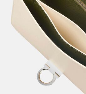 Camille Fournet Signature Calf Leather Pleated Shoulder Bag, Cream, Packshot View