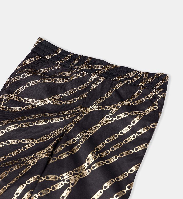 Gold Chain Pattern Wide-leg Pants