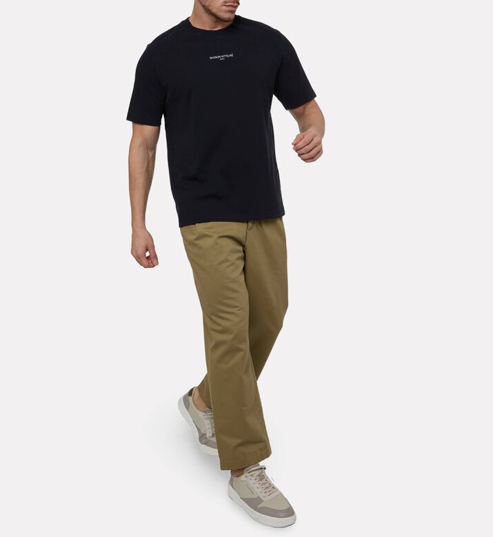 Maison Kitsune Minimalist Logo-detail T-shirt, Model View