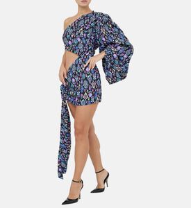 فستان قصير مربوط بتفاصيل عرقية