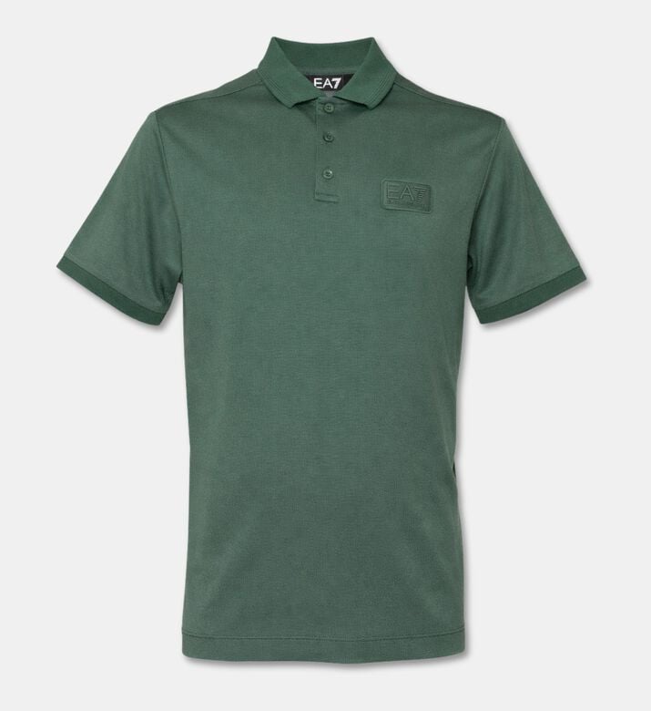 EA7 Ribbed Collar Polo Shirt, Packshot View