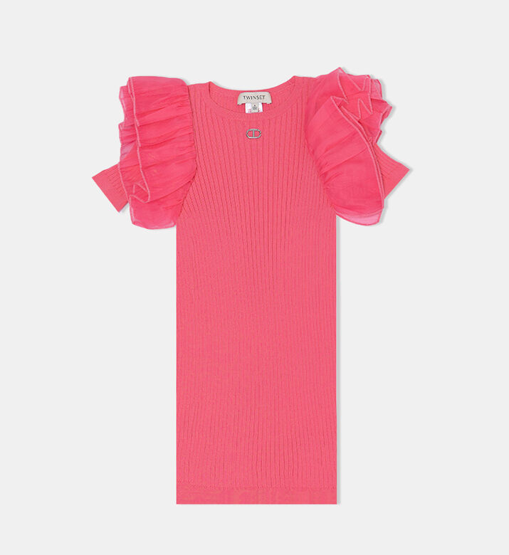 Organza Sleeves Fitted Dress