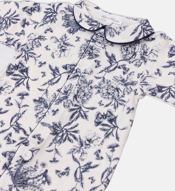 Toile De Jouy Blue-inspired Print Pajamas