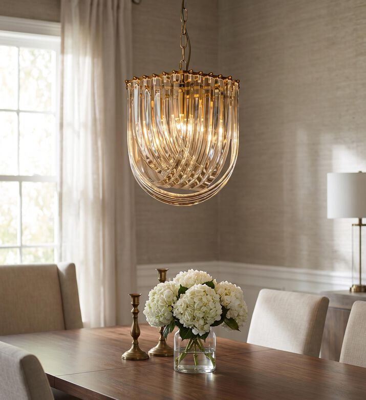 Baroque Chelsea Glass Tubes Chandelier, Gold, 61cm, Packshot View