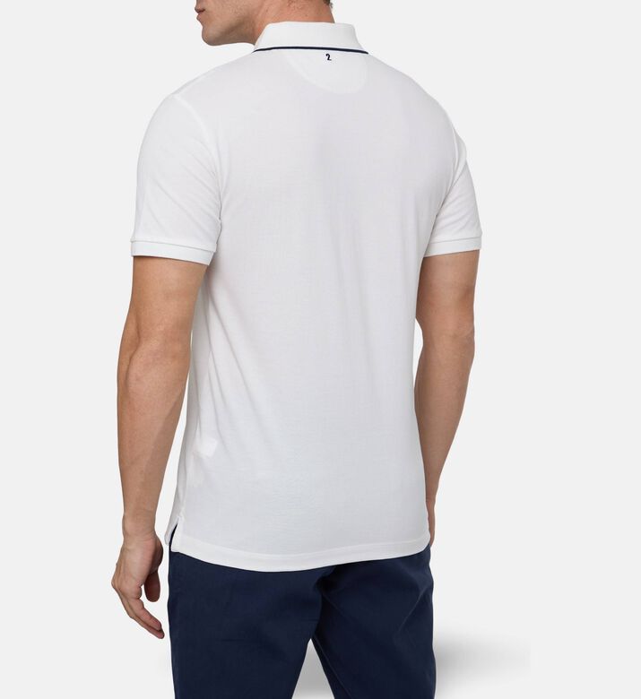 Hackett London Heritage Logo-print Short-sleeve Polo, Off-white, Xl, Model View