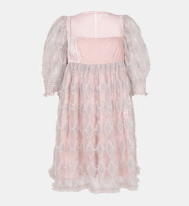 فستان دوتشيس قصير بتأثير التول