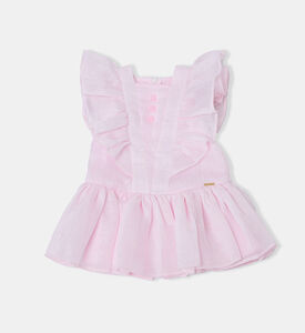 Cotton Ruffle Sleeve Dress