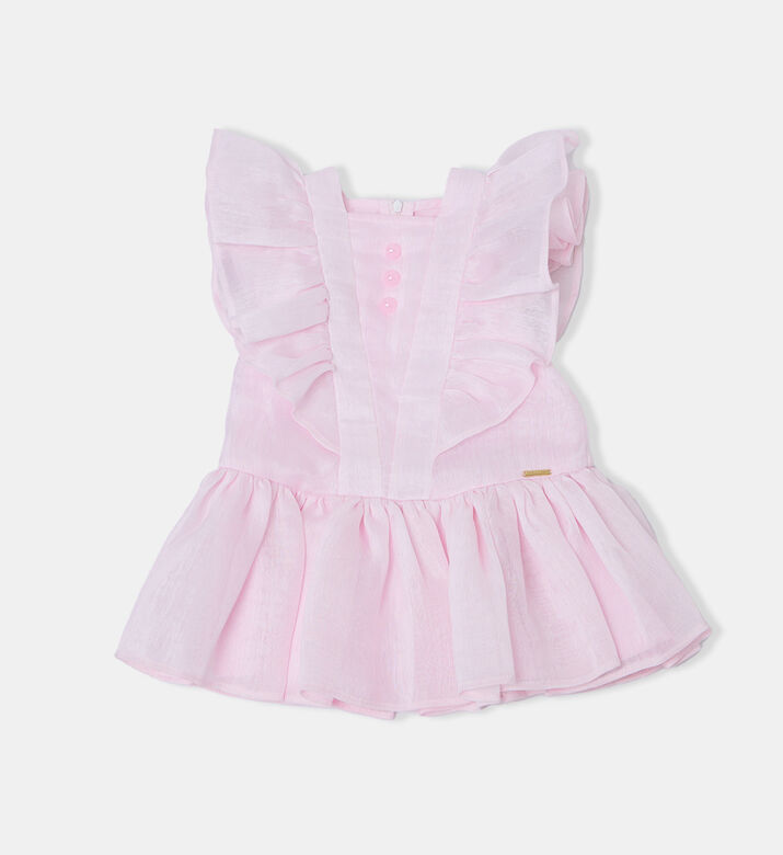 Cotton Ruffle Sleeve Dress