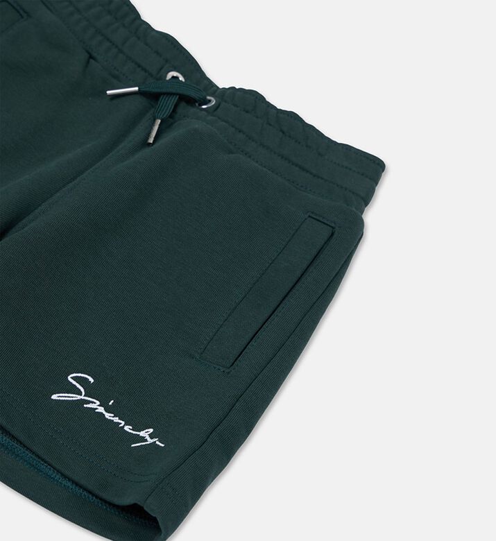 Givenchy Fleece Embroidered Drawstring Waist Shorts, Dark-green, 8y, Packshot View