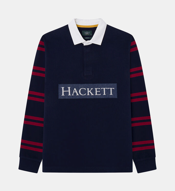 قميص بولو مخطط بأكمام طويلة