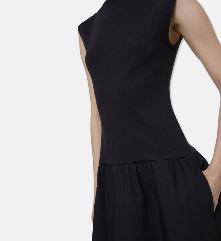 Samsoe Ribbed Mixed-media Midi Dress, Model View