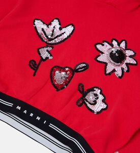 Sequined Flowers Hooded Sweatshirt