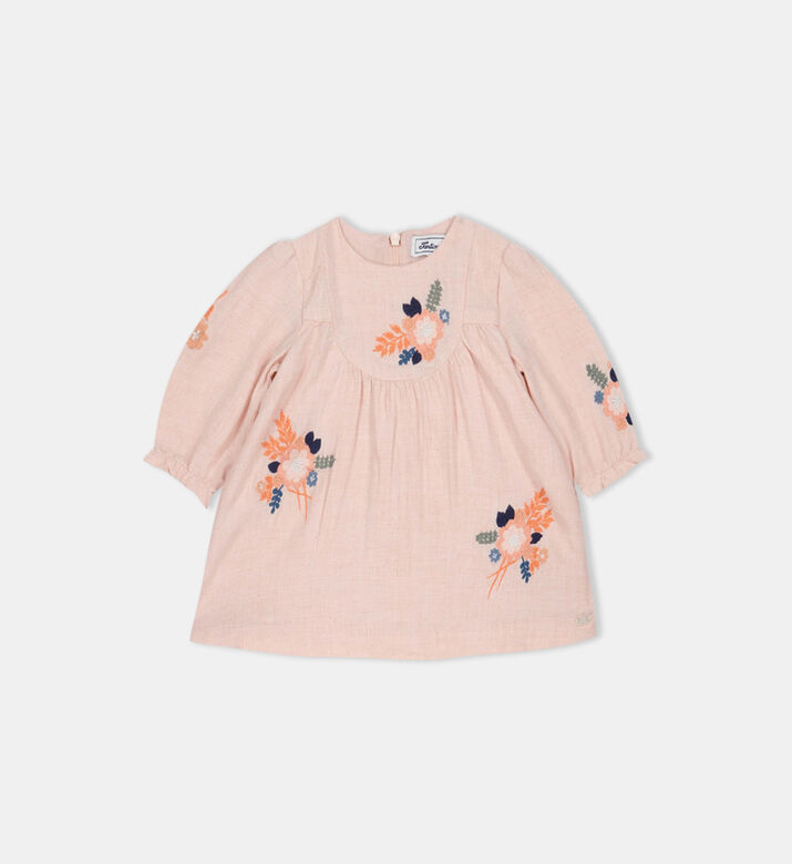 Cotton Floral-embroidery Dress