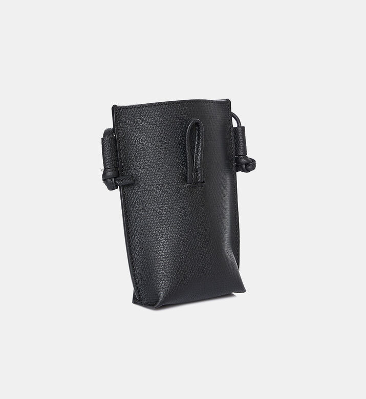 Longchamp Leather Phone Pouch, Black, Packshot View