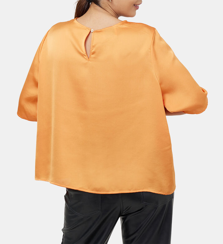 Satin Round Neck Fluid Top