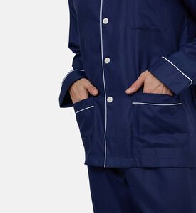 Contrast Piping Long-sleeve Pajama Set