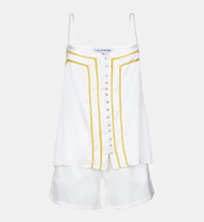Iris Silk Lined Top Short Set