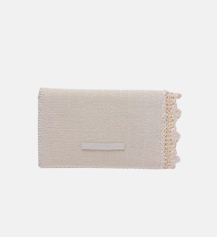 Lace-trim Textured Clutch