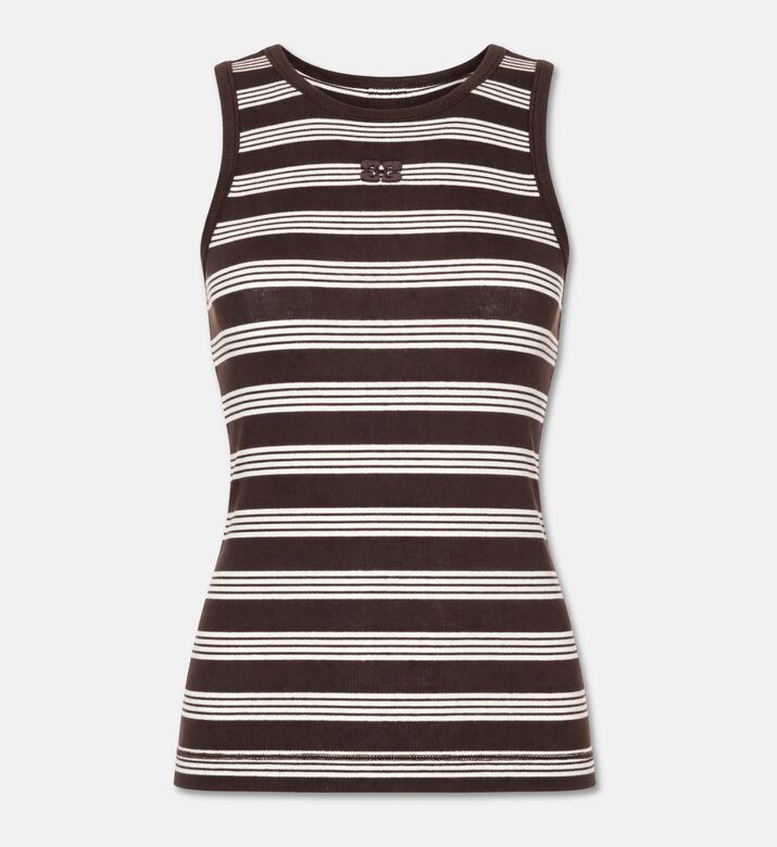 Ganni Organic Cotton Striped Tank Top, Packshot View