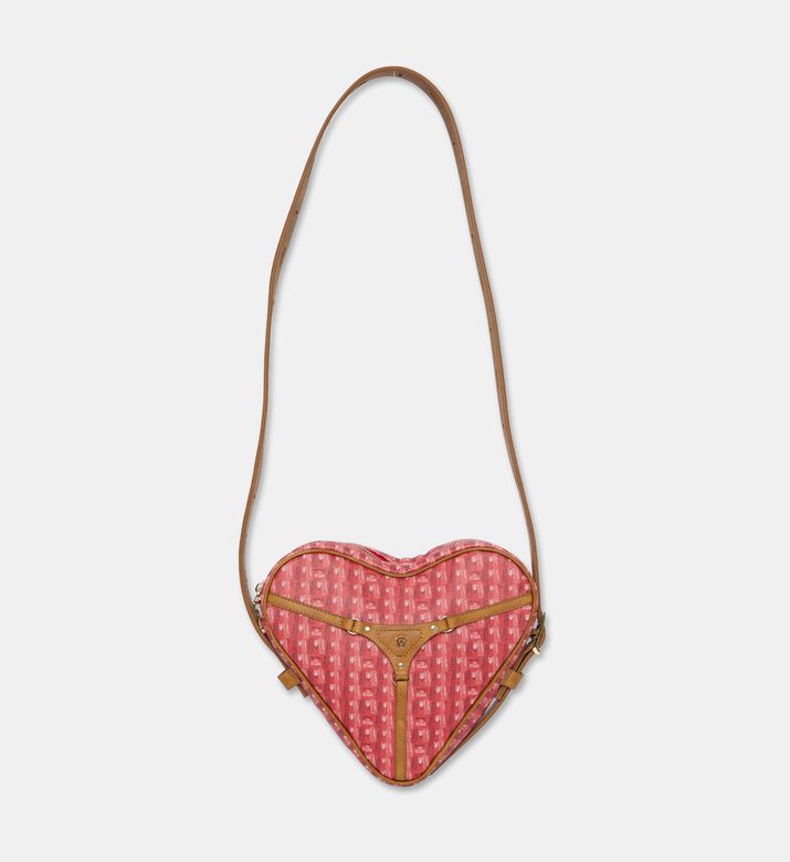 Manc Regina Monogram Heart-shaped Bag, Red, Packshot View