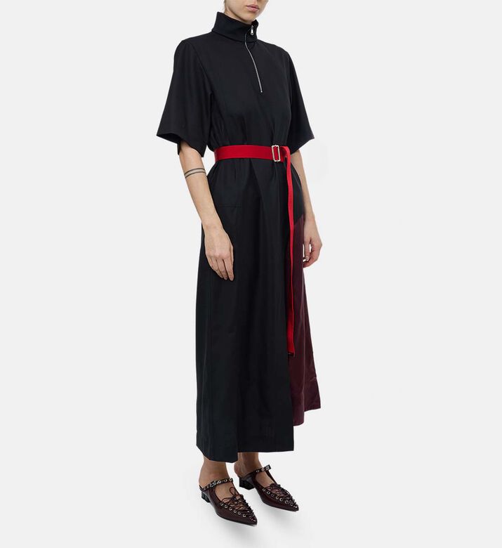 Plan C High Neck Flared Maxi Dress, Model View