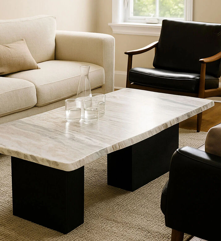 Home Deco and More Fantasy Marble Top Coffee Table, Packshot View Home Deco and More Fantasy Marble Top Coffee Table, Packshot View