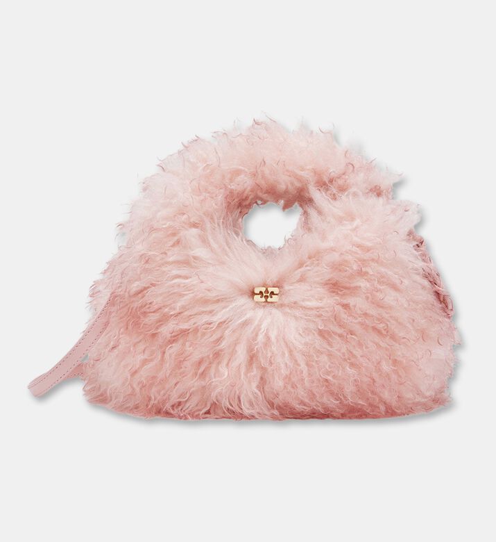 Ganni Hobo Fur Top Handle Mini Bag, Packshot View