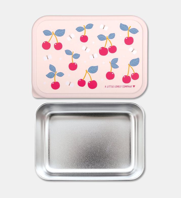 A Little Lovely Company Steel Lunch Box - Cherries, Packshot View